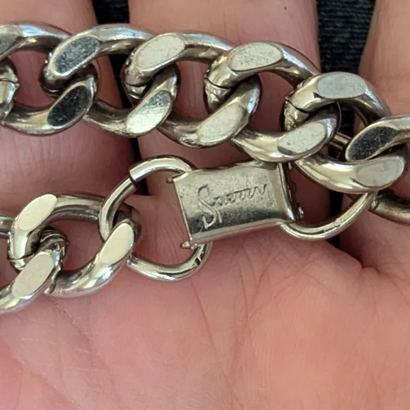 Silver chain Sperry bracelet with square charm - Picture 2 of 6